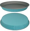 Farbige Tarteform, Türkis aus Alu, mit hochwertiger Antihaft Beschichtung. Durchmesser: 28 cm, H: 3,5 cm