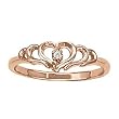 14K Rose Gold Diamond Heart Ring