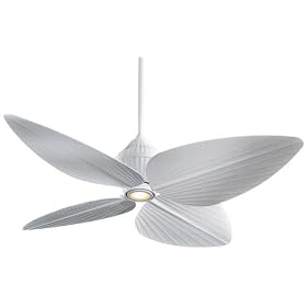 Minka-Aire Fans F581-WHF 52" Gauguin Tropical WET Outdoor Flat White Ceiling Fan w/ Light, Wall Ctrl