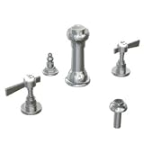 Jado 845144.144 Brushed Nickel Savina Double Handle Three Hole Bidet Faucet with Metal Lever Handles