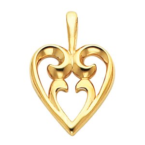 14K Yellow Gold Heart Shaped Pendant 14K Yellow Gold Heart Shaped Pendant