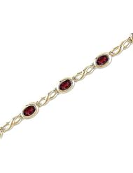 14kt Yellow Gold Oval Garnet Bracelet.