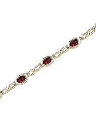 14kt Yellow Gold Oval Garnet Bracelet.