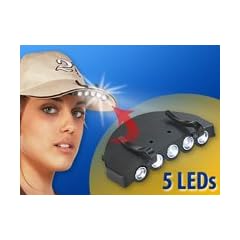 Lunartec Universal-Clip-Licht f�r Baseball-Caps, mit 5 wei�en LEDs