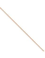 1mm, 14 Karat Rose Gold, Diamond-Cut Spiga Chain - 16 inch