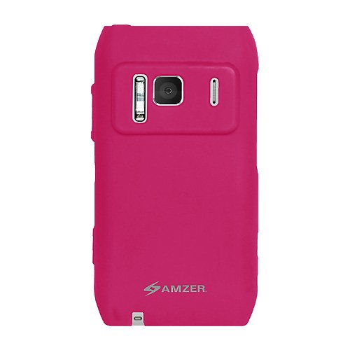 Amzer Silicone Skin Jelly Case for Nokia N8 - Hot Pink