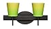 Besa Lighting 2SW-5131GY-BR 2X40W G9 Canto 5 Wall Sconce with Bicolor Green/Yellow Glass, Bronze Finish