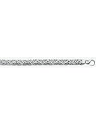 9mm White Gold Byzantine Bracelet 7"