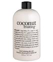 philosophy | coconut frosting | ultra rich 3-in-1 shampoo, body wash, and bubble bath.
