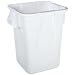 Rubbermaid Commercial LLDPE 40-Gallon Brute Garbage Can without Lid, Square, 23.5" Width x 23.5" Length x 28.75" Height, White