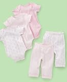 First Impressions Baby Girl 3-Pack Bodysuits & 2-Pack Pants
