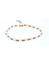 14K Yellow Gold Freshwater Pearl Bracelet with Gold Beads