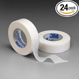  3M Micropore 1/2 inch x 10 yd. White Surgical Tape - Box of 24 rolls