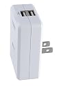 Coby CA81 Dual USB Power Adapter/Charger (White)
