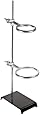 American Educational Stamped Steel Support Ring Stand with 2 Rings, 6" Length x 4" Width Base Size