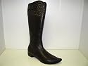 Women's Italian Leather Boot- Brown By 100% Donna, Made in Italy