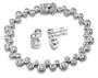 Sterling Silver CZ Bubble Bracelet and Earrings Set