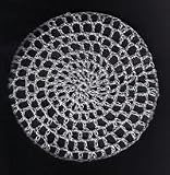 Metallic Pale Silver Classic Crocheted Hair Bun Cover XL