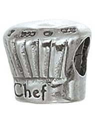 Genuine Zable (TM) Product. 925 Sterling Silver Chef Hat Bead Charm. 100% Satisfaction Guaranteed.