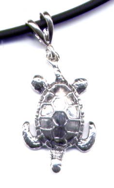 18 Black Sea Turtle Necklace Sterling Silver Jewelry