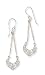 Chain Drop French Wire Earrings with Flower Design