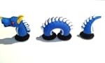 3 pcs 3D Blue Dragon Shoe Charm Butto...