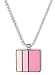 Bench Ladies Silver Plated Necklace with Pink And White Pendant