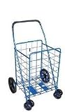 Blue Jumbo Folding Shopping/grocery Cart with Front swivel   wheels