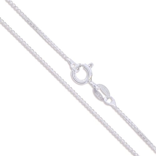 Sterling Silver Box Chain 1mm 1.1mm 1.3mm 1.4mm 2.4mm Genuine Solid 925 Italy Classic New Necklace (Also Available in Stainless Steel)