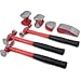Titan (TIT15084) Auto Body Hammer Set, 7 Piece, with Three Fiberglass Handled Hammers, Four Dollies, in Molded Case