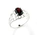 Open Lace Filigree and Red Genuine Garnet Sterling Silver Ring (Size 6,7,8,9)