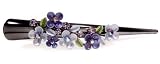 Purple Frangipani Flower Crystal Alligator Clip