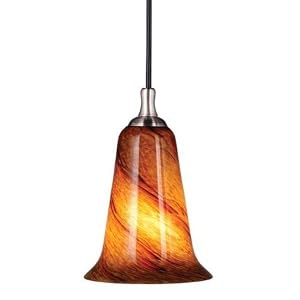 Milano Mini Lava Swirl Glass Pendent in Satin Nickel
