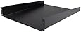 StarTech.com 2U 22-Inch 50lbs / 22kg Rack Mount Cantilever with Fixed Server Rack Cabinet Shelf and Front Mounted Fixed Shelf - CABSHELF22 (Black)