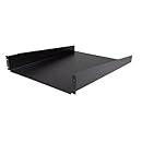 StarTech.com 2U 22-Inch 50lbs / 22kg Rack Mount Cantilever with Fixed Server Rack Cabinet Shelf and Front Mounted Fixed Shelf - CABSHELF22 (Black)