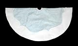 48 Blue & White Flocked Organza & Velvet Christmas Tree Skirt