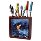 VWPics Volcanoes - Lava flowing into the Pacific Ocean, Volcanos National Park, Hawaii - Tile Pen Holders-5 inch tile pen holder
