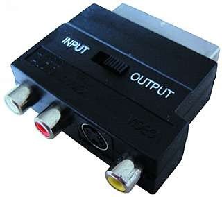 Produkt-Bild: S-Video Adapter Scart 1x S-VHS SVHS BU+3x Cinch Chinch Buchse