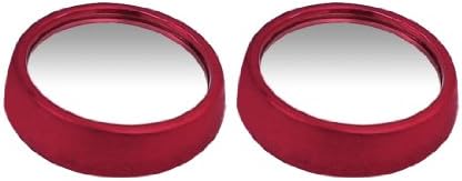 2 Pcs Car Auto Truck Round Wide Side View Blind Spot Mirror Red 47mm