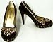 Colin Stuart Jeweled High Heel Shoes Brown 6.5M