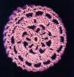 Bubblegum Pink Floral Crocheted Hair Bun Cover- LARGE