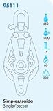 Nautos # 95111- PLAIN LINE 80 MM - SINGLE SWIVEL WITH BECKET. SAILBOAT HARDWARE