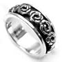 Sterling Silver Rose Flower Prayer Spin Ring(Sizes 6,7,8,9,10,10.5,11,12,13,14)