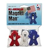 ADAMS MANUFACTURING CORP. / Magnet man clip, red/white/blue plastic, 3 clips/pack / ADM3303523241 / Sold as 1 Pack / Mfr Part # 3303523241 \*/ Magnet man clip, red/white/blue plastic, 3 clips/pack