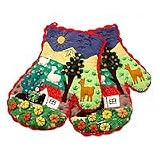 Applique pot holders, 'Gourd Harvest' (pair)