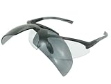 Pyramex Onix Plus Flip Up Safety Glasses Black Frame Clear & Grey Lens by 