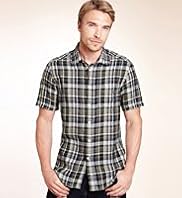 Blue Harbour Pure Linen Madras Checked Shirt