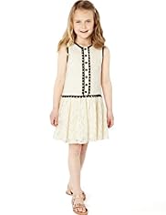 Autograph Cotton Rich Floral Lace Dress