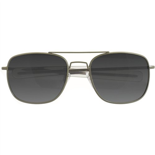 Humvee Pilot Sunglasses - Grey Polarized Lens, Olive Frame