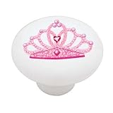 Pink Princess Crown Decorative High Gloss Ceramic Drawer Knob